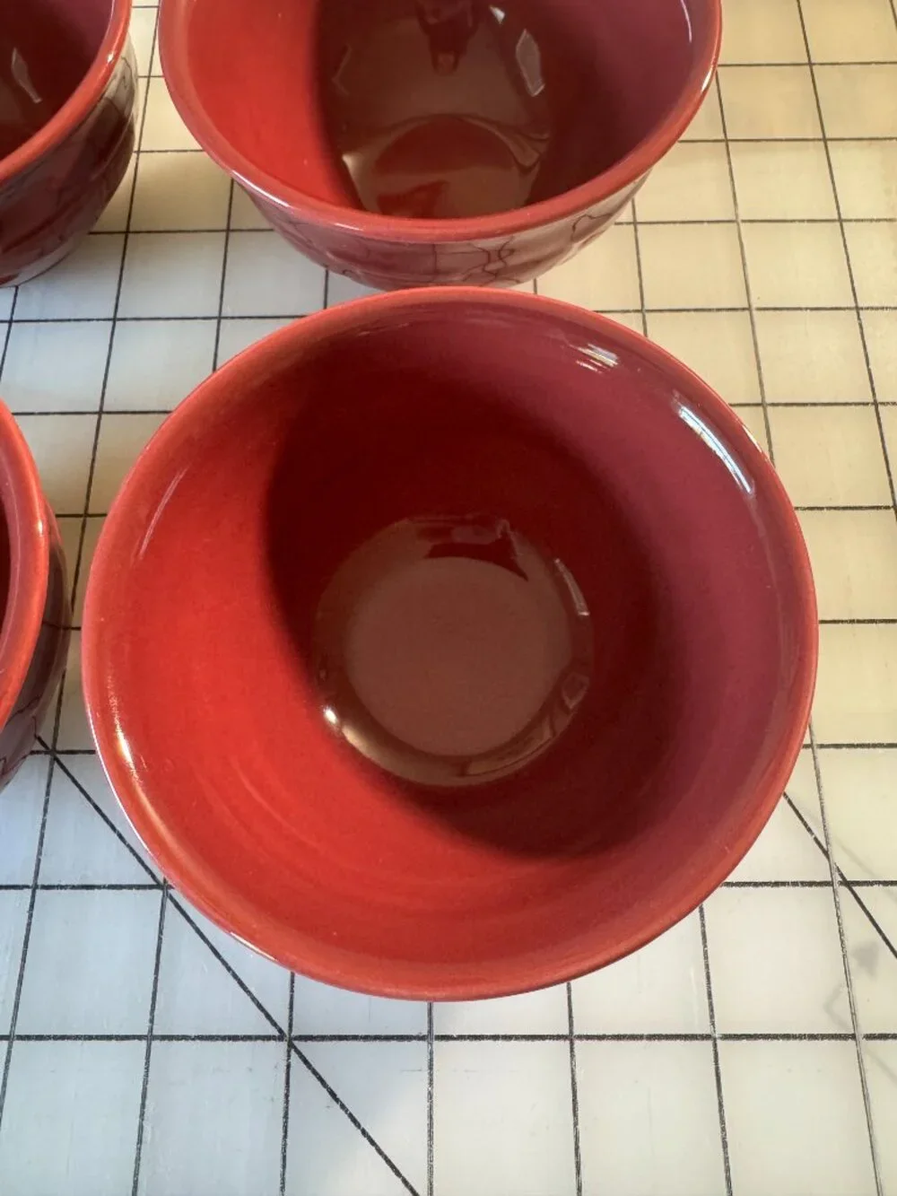 Longaberger Paprika Red Dessert & Condiment Bowl Caddy Set
